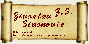 Živoslav Simonović vizit kartica